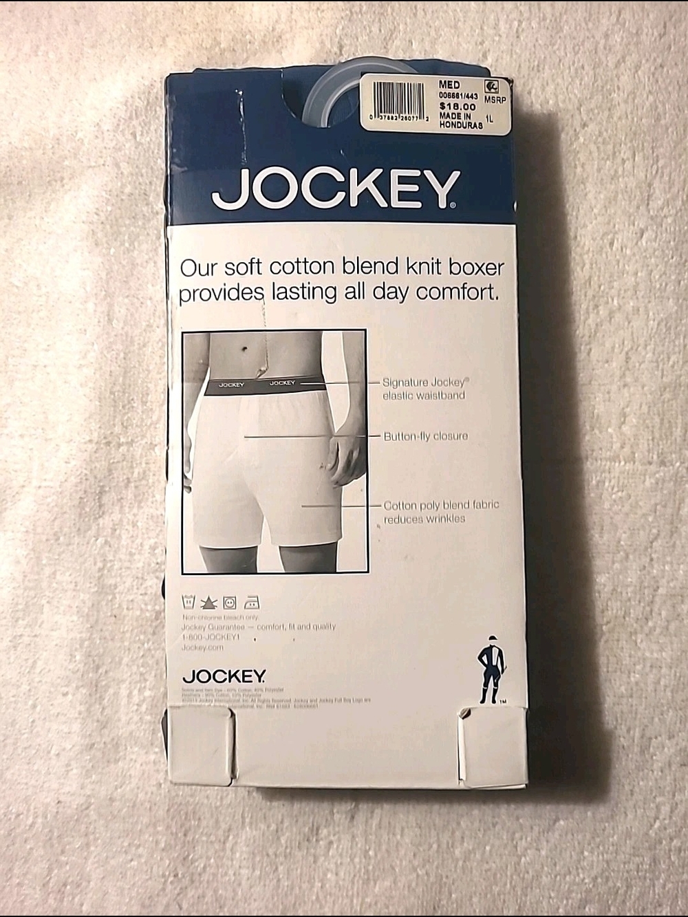 Jockey Men's Blue Knit and Navy Check Woven Boxer Briefs 2 Pack New Size 32-34 - Picture 9 of 12